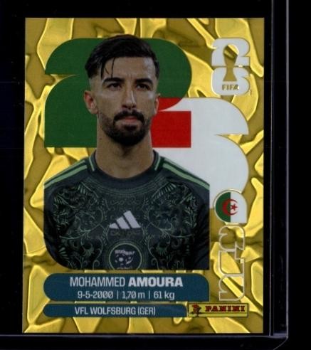 2026 Panini World Cup Sticker Collection Mohammed Amoura Algeria Gold Crumple
