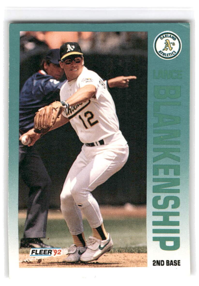 Lance Blankenship 1992 Fleer Baseball #250 Oakland Athletics