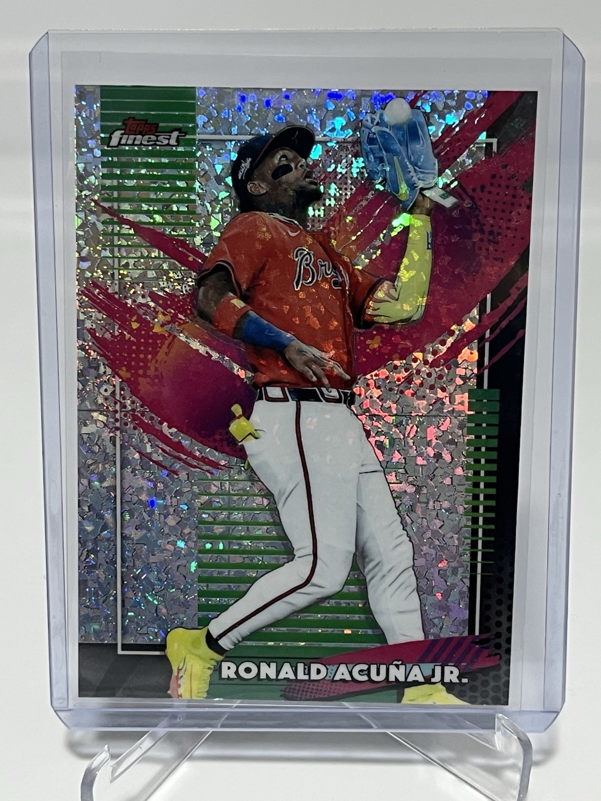 2026 Topps Finest Rare Mini-Diamond Refractor #227 Ronald Acuna Jr. Braves