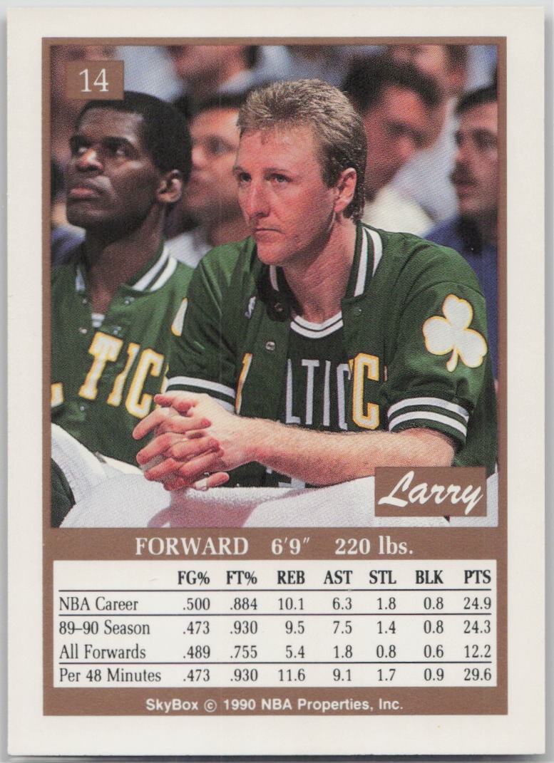 Larry Bird 1990-91 #14 SkyBox Boston Celtics LP