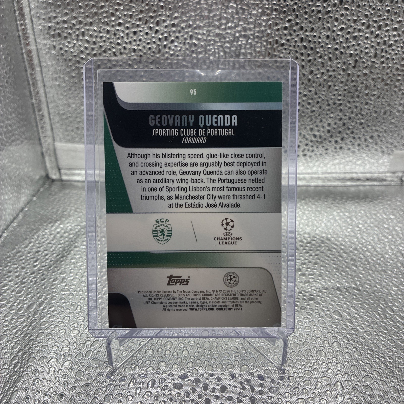 2025-26 Topps Chrome UCC Purple Future Stars Geovany Quenda /75 #95