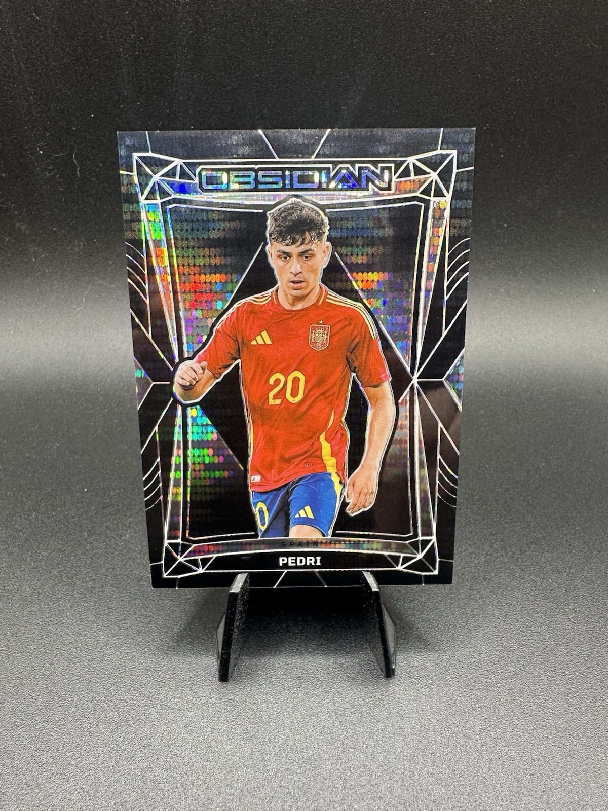 2024-25 Obsidian Pedri White Pulsar Electric Etch Parallel #06/11 Spain