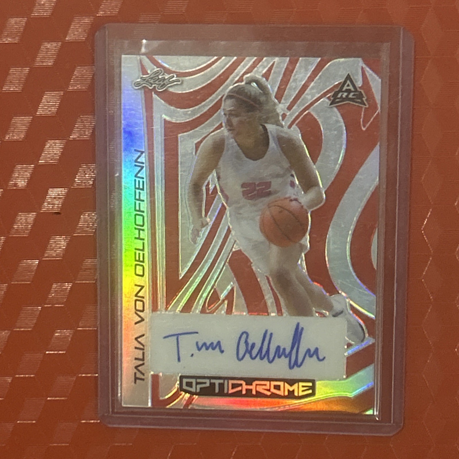 2023 Leaf Optichrome Talia Von Oelhoffenn Red Chrome Autograph /5