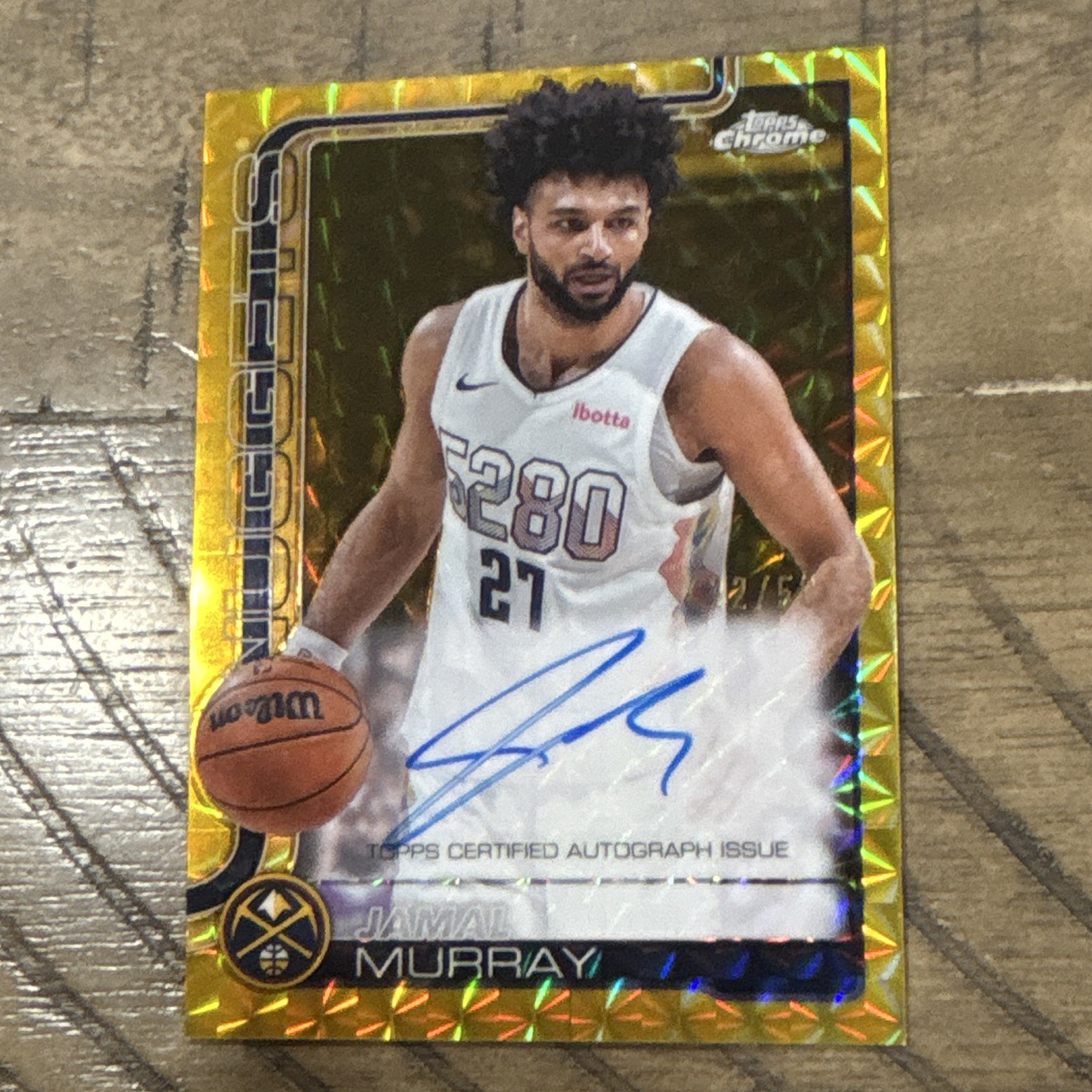 Topps Chrome 25-26 /50 Gold Geo Jamal Murray Denver Nuggets On Card Auto #TCA-JM