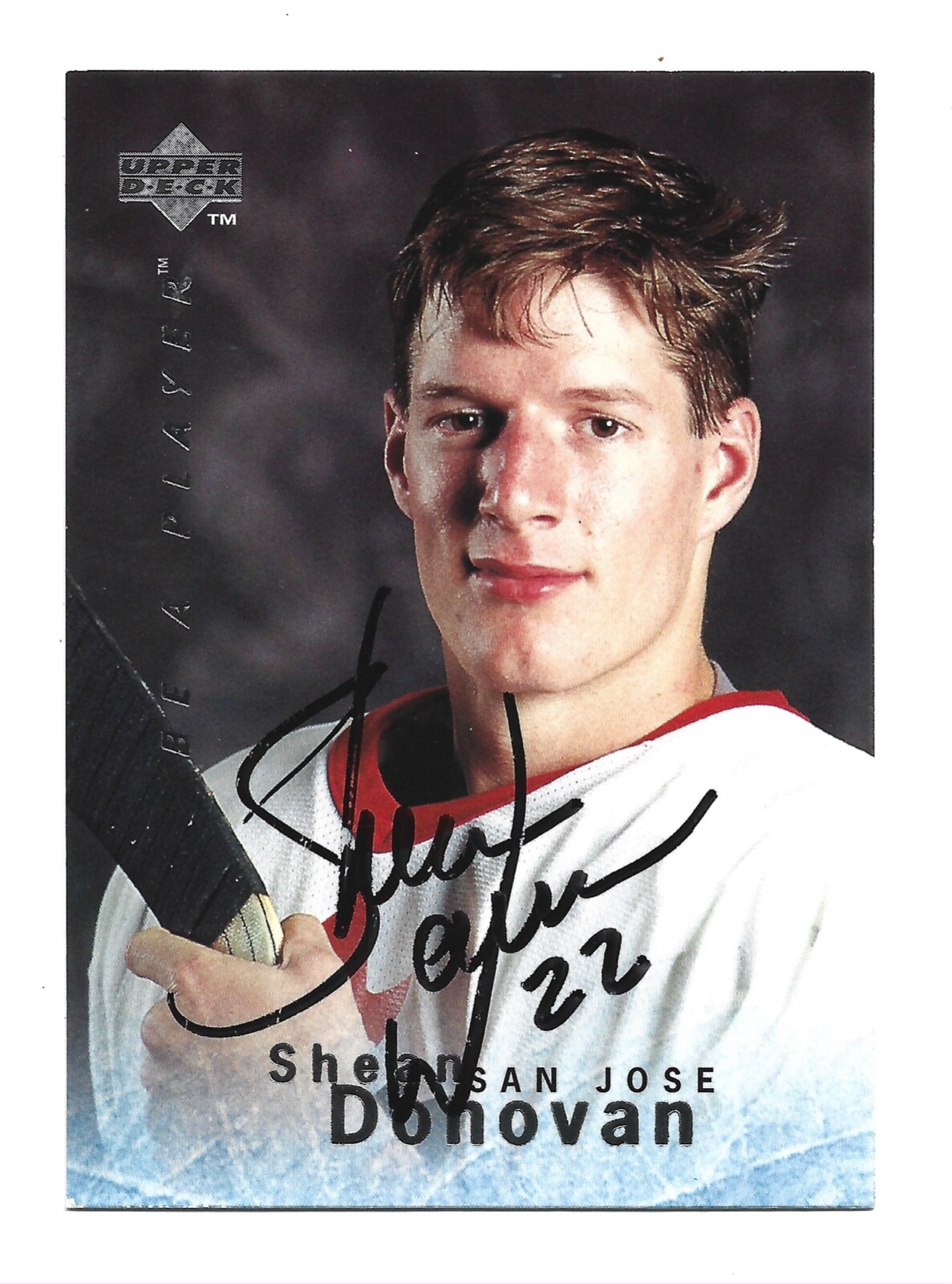 Shean Donovan AUTOGRAPH San Jose Sharks 1995-96 Upper Deck Be A Player #3 AUTO