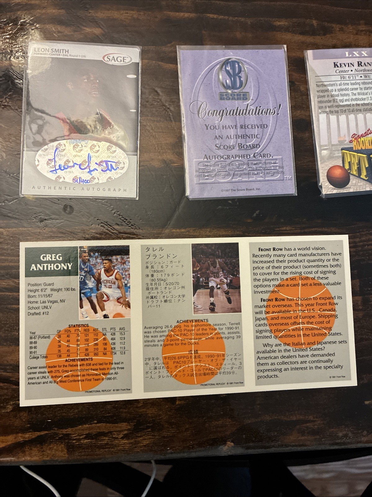 NBA Trading Cards. 3 Official Autographed Cards Vintage 1990 ‘s