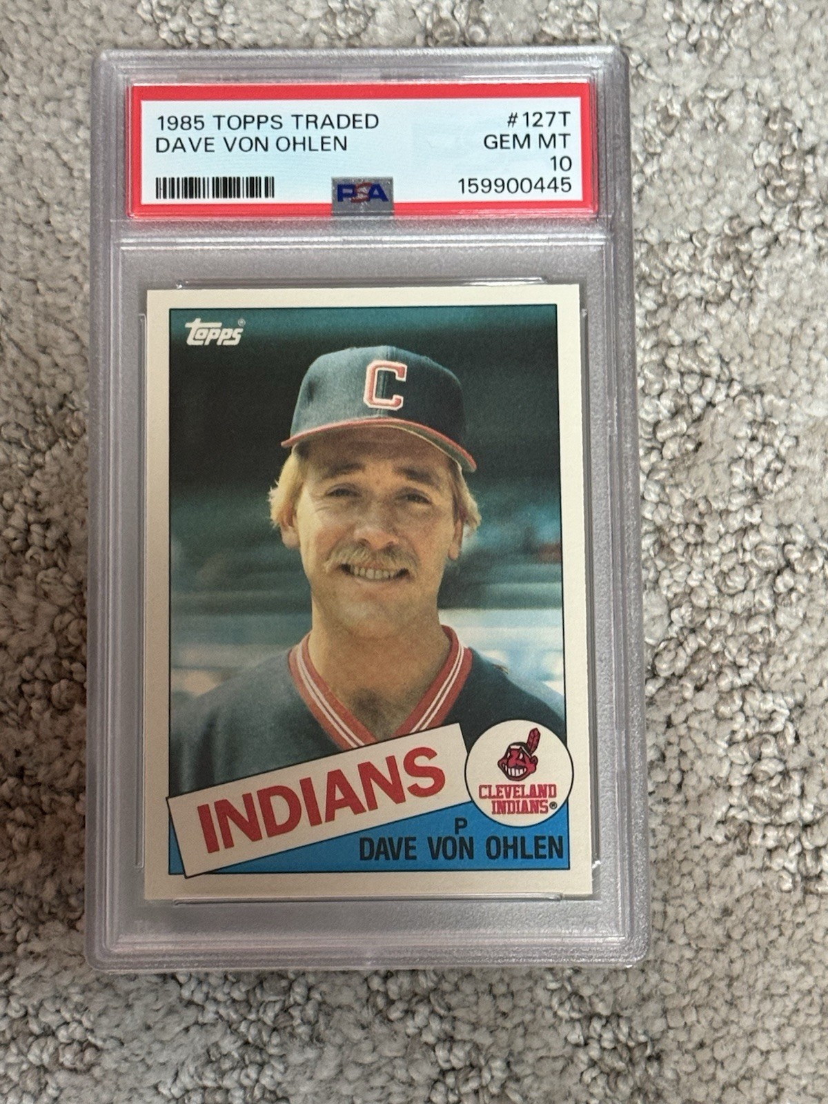 1985 TOPPS TRADED BASEBALL CARD PSA 10 DAVE VON OHLEN CLEVELAND INDIANS