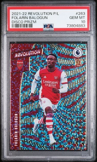 2021-22 Revolution P/L Folarin Balogun Disco Prizm USMNT RC Rookie POP 2 PSA 10