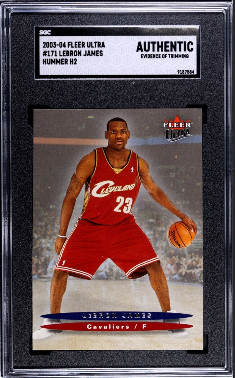 2003-04 Fleer Ultra #171 LeBron James H2 SGC Authentic (Evidence Of Trimming)