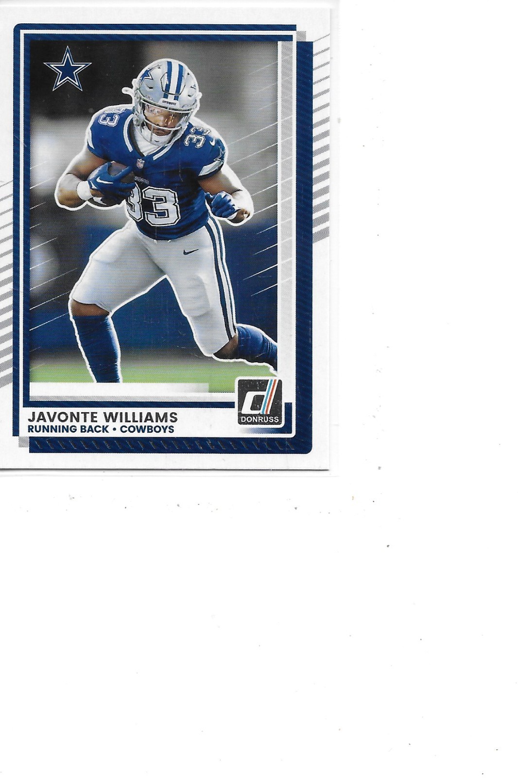 2025 Donruss Javonte Williams Dallas Cowboys Football Card #265