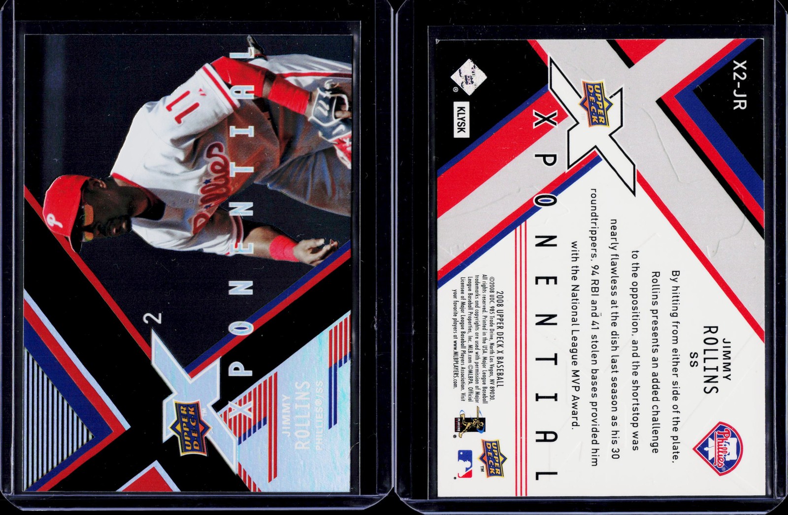 2008 Upper Deck X #X2-JR Jimmy Rollins Xponential 2