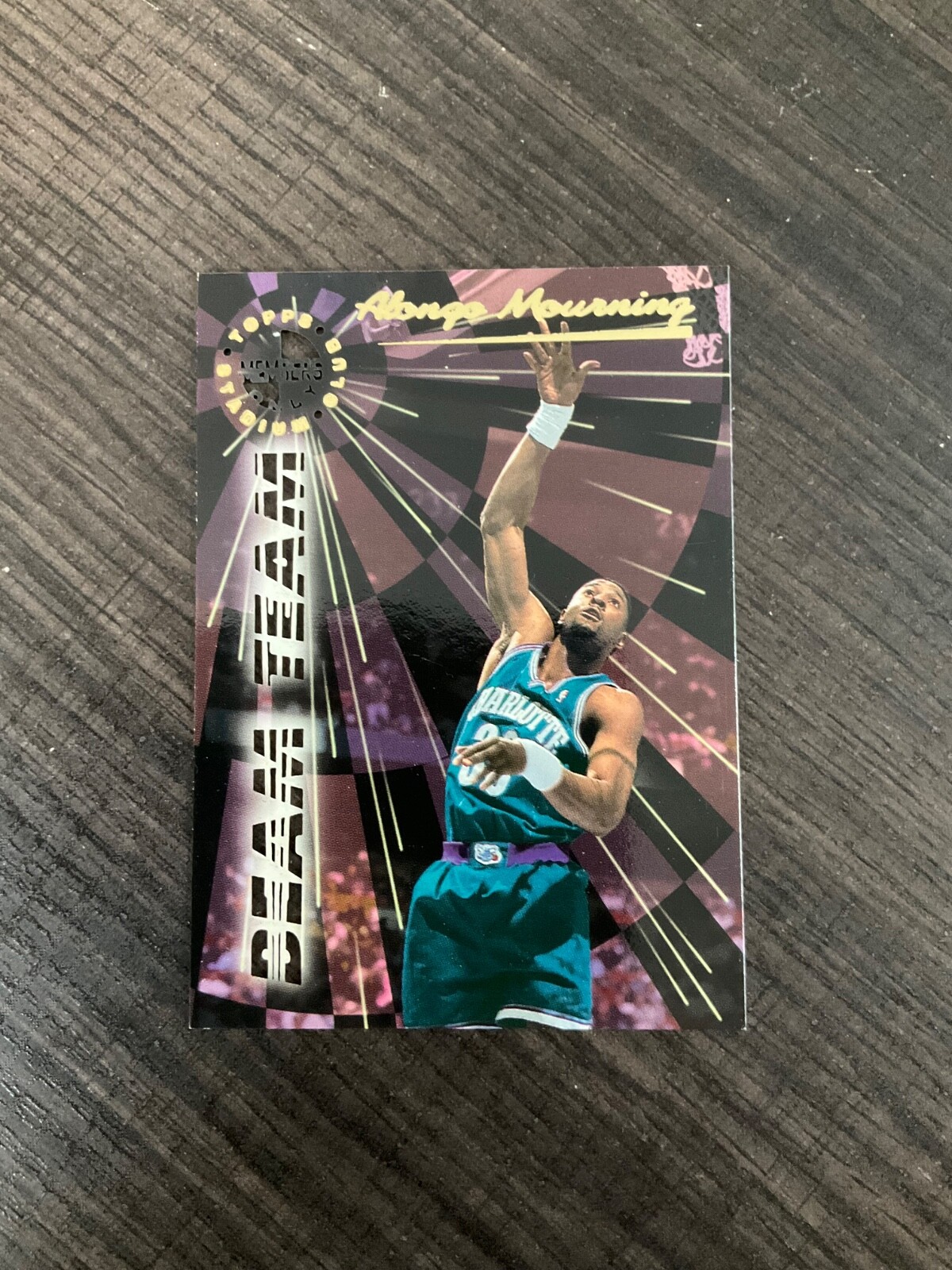 1995 Stadium Club Members Only Beam Team Die Cut BT10 Alonzo Mourning Hornets