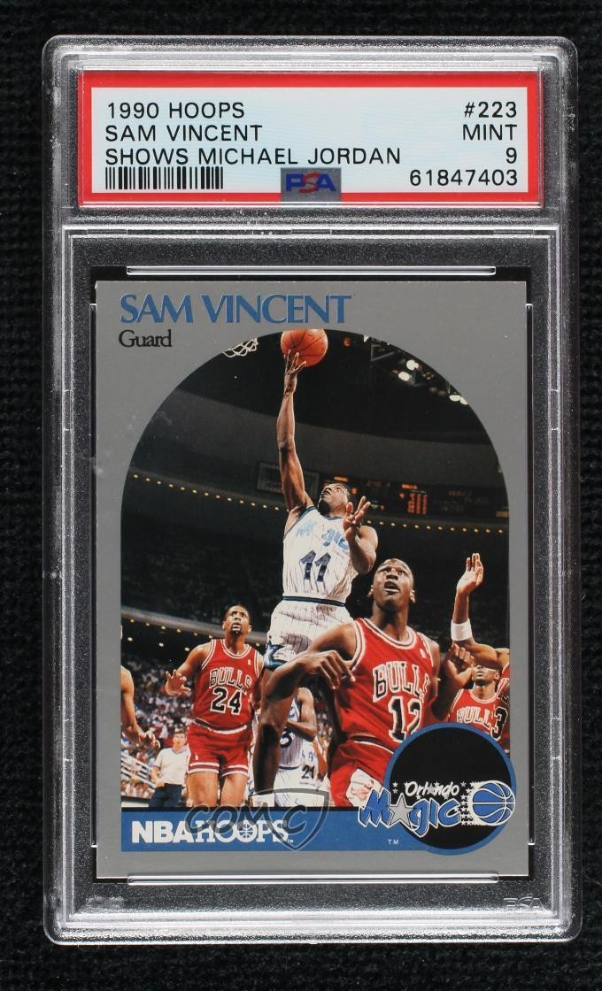 1990-91 NBA Hoops Michael Jordan Sam Vincent ( Wearing #12 Jersey) #223 HOF 11ff
