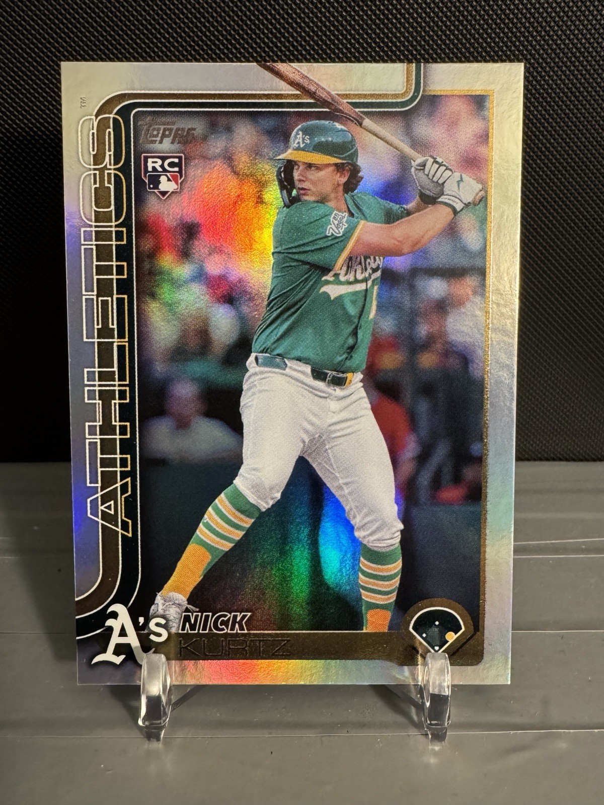 2025 Topps Update Series #US201 Nick Kurtz Rainbow Foilboard Rookie Athletics