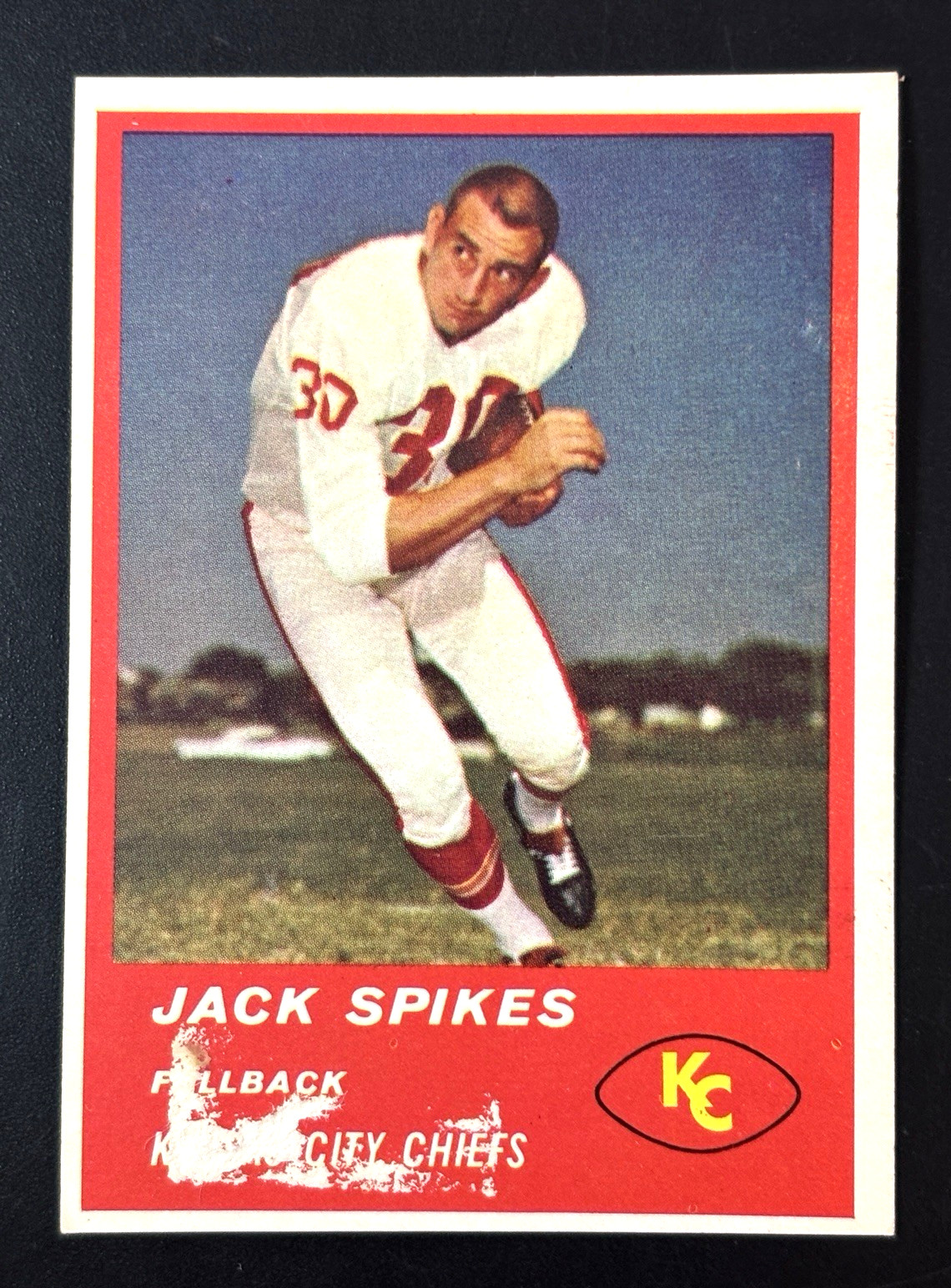 1963 Fleer Football Jack Spikes #46 Kansas City Chiefs Low Grade