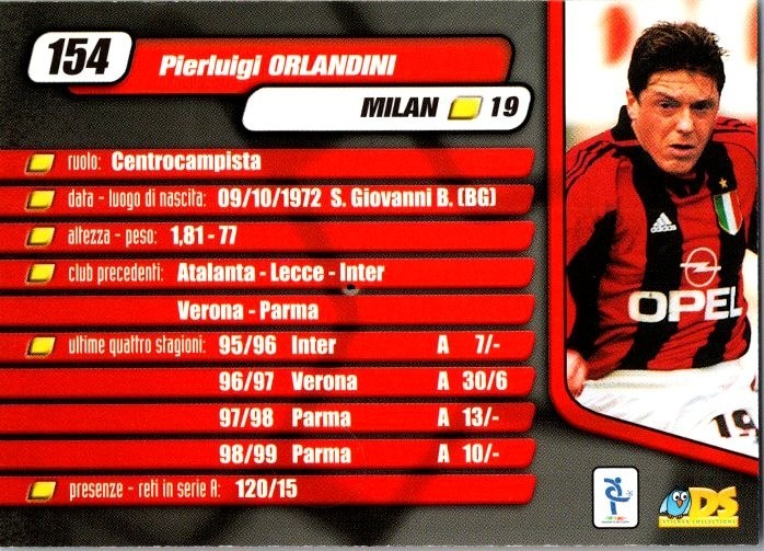FEDERICO GIUNTI #153 vintage soccer card single DS Calcio 2000 free ship