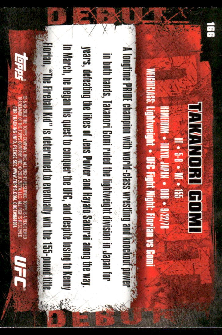 2010 Topps UFC Takanori Gomi #166