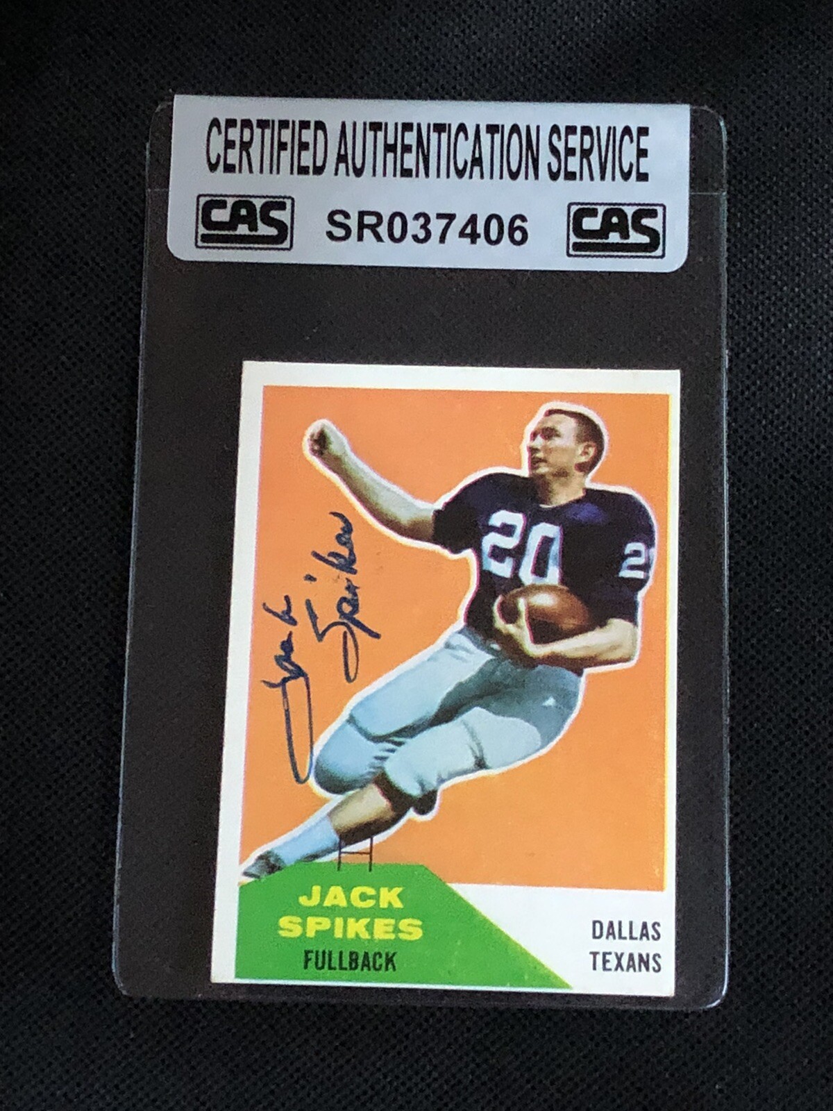 JACK SPIKES 1960 FLEER ROOKIE SIGNED AUTOGRAPHED CARD TEXANS CAS AUTHENTIC