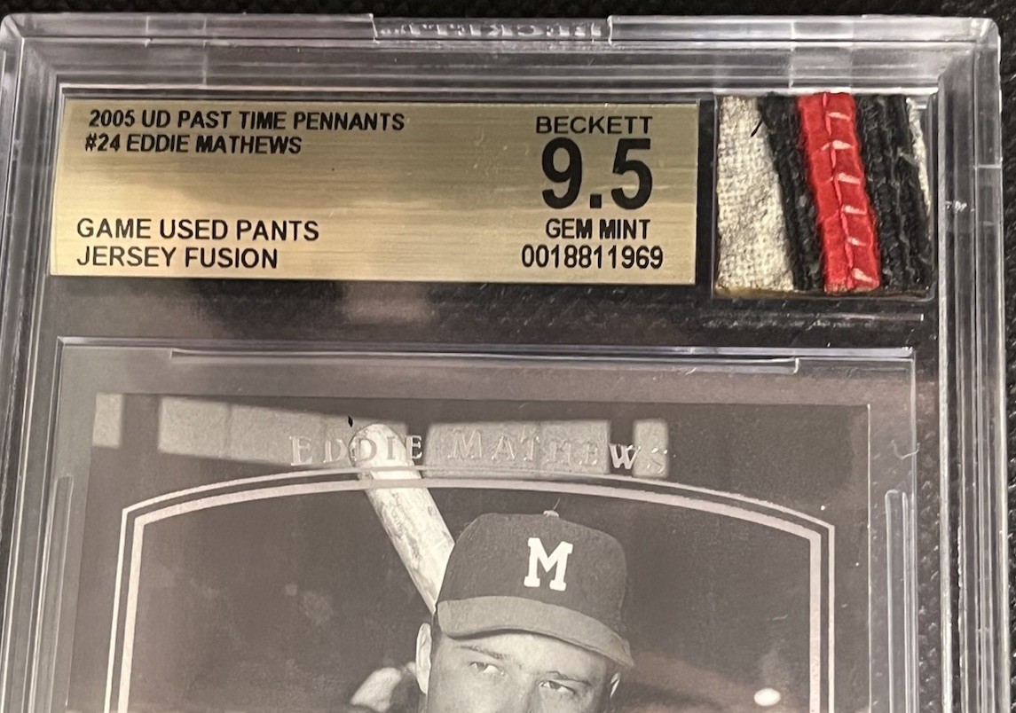 Eddie Mathews Jersey Fusion BGS 9.5 Game Worn Pants 2005 Upper Deck Braves