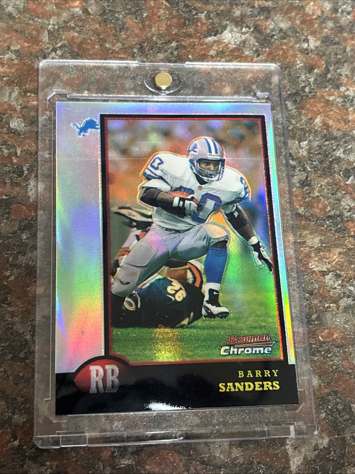 1998 Bowman Chrome – Preview Barry Sanders #BCP8 Refractor Preview w/ Print Line