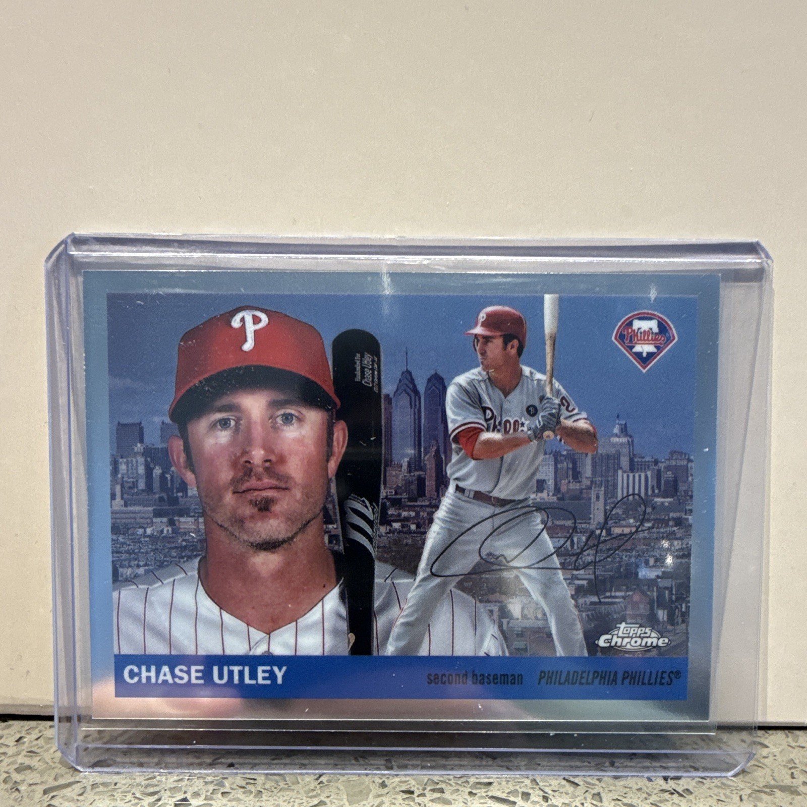 2025 Topps Chrome Platinum Phillies Chase Utley City Variation Short Print