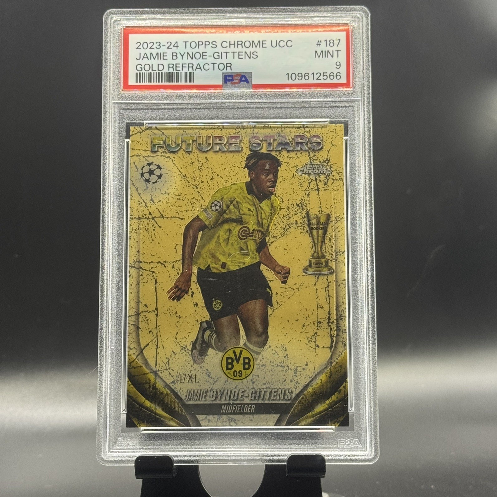 2023-24 Topps Chrome Dortmund Jamie Bynoe-Gittens PSA 9 Future Stars XI 11/11