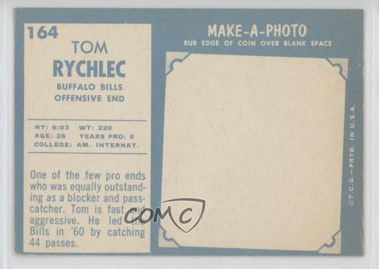 1961 Topps Tom Rychlec #164 0a5t