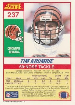 1990 Score #237 Tim Krumrie