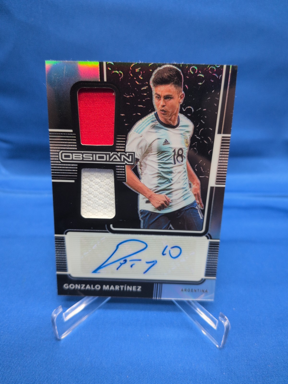 Panini Obsidian Gonzalo Pity Martinez /105 Patch Auto Soccer Card Argentina