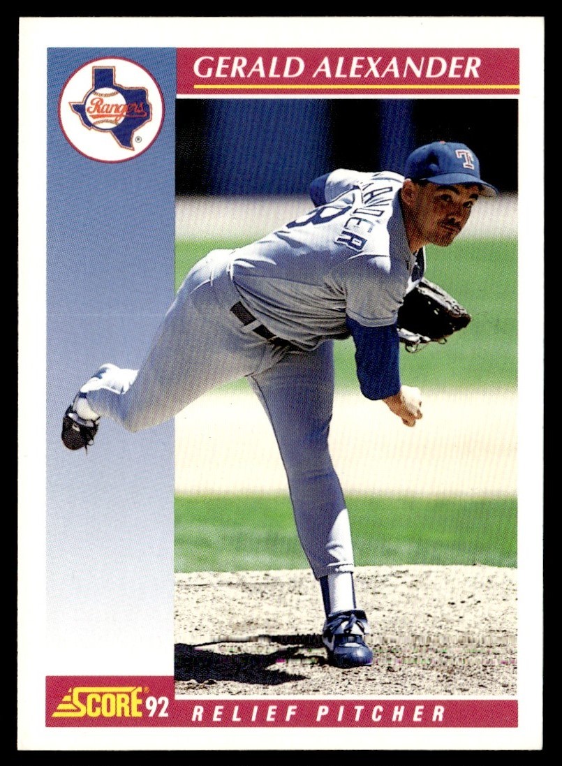 1992 Score Gerald Alexander Texas Rangers #163