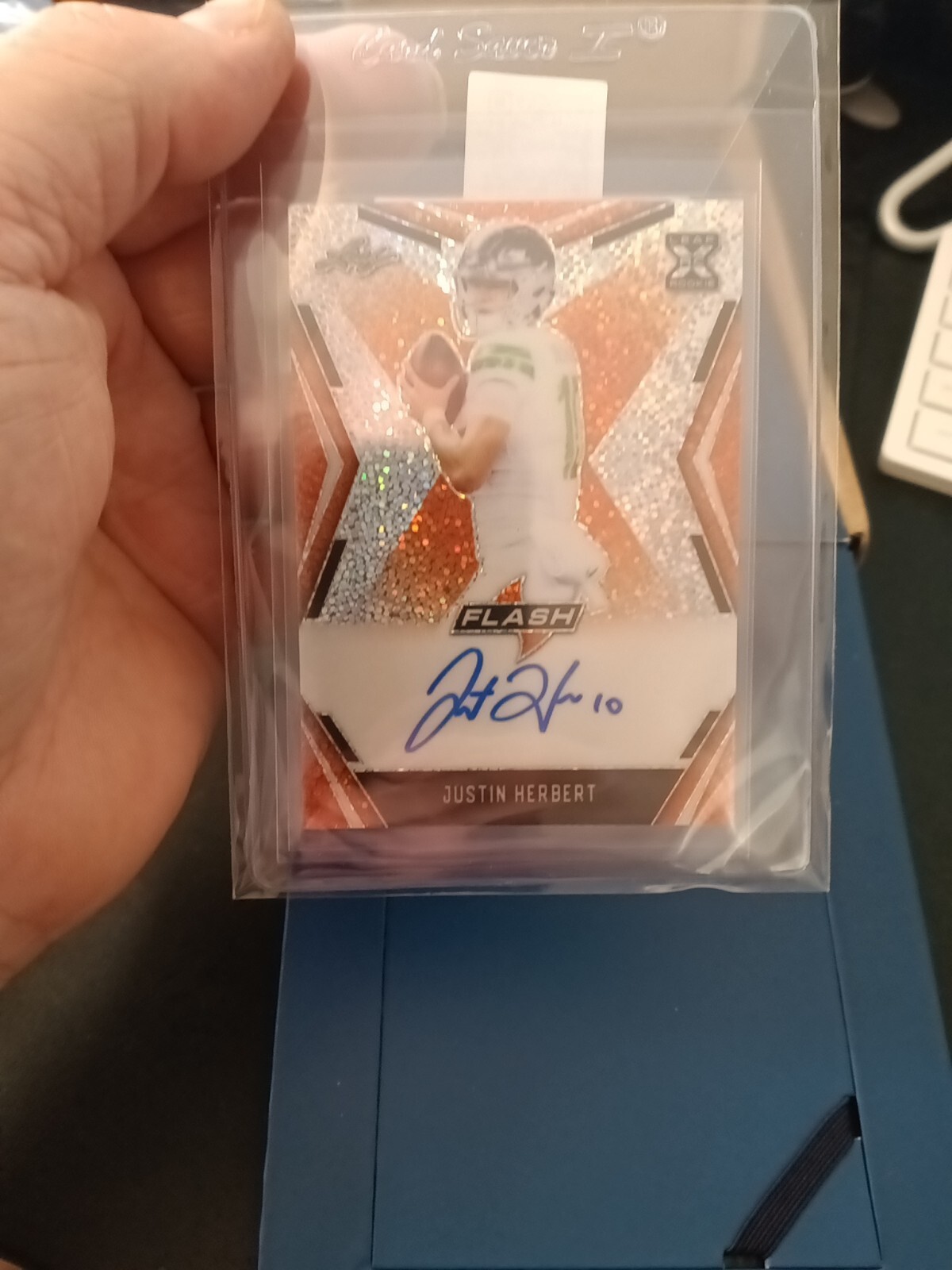 Justin Herbert 2020 Leaf Flash Orange Auto Rookie RC 10/10 SSP Wow See Pictures