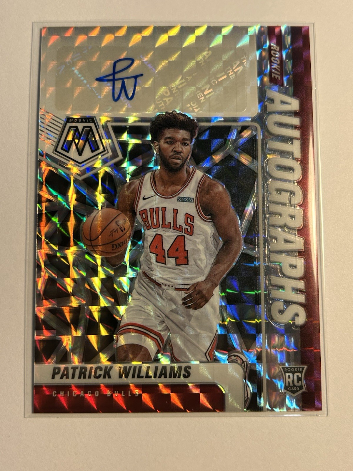 2020-21 Panini Mosaic Patrick Williams Rookie Auto RC Mosaic #RA-PWL Bulls