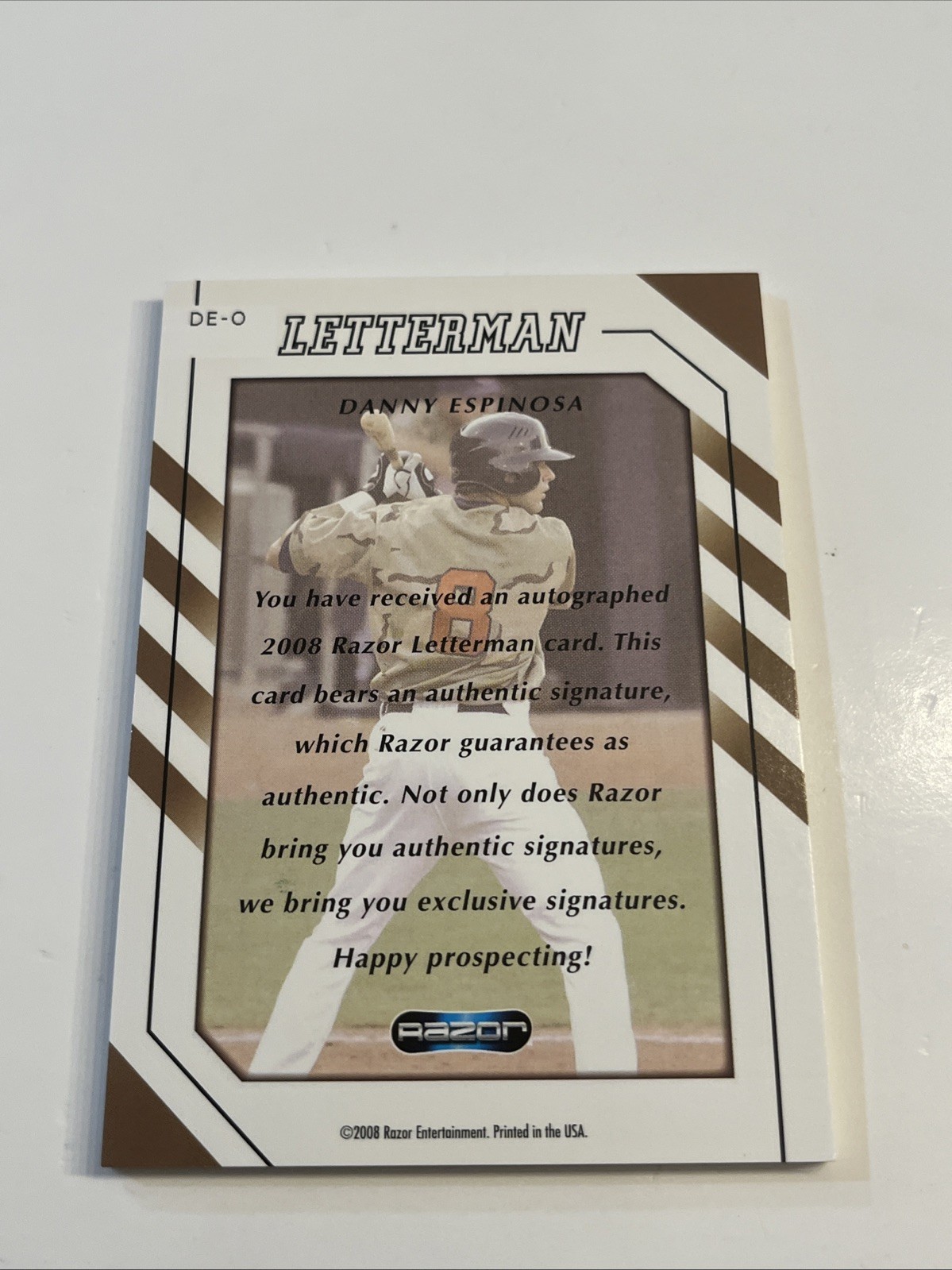 2008 Razor Letterman Danny Espinosa Auto Rookie RC #DE-O Letter “O” Nationals