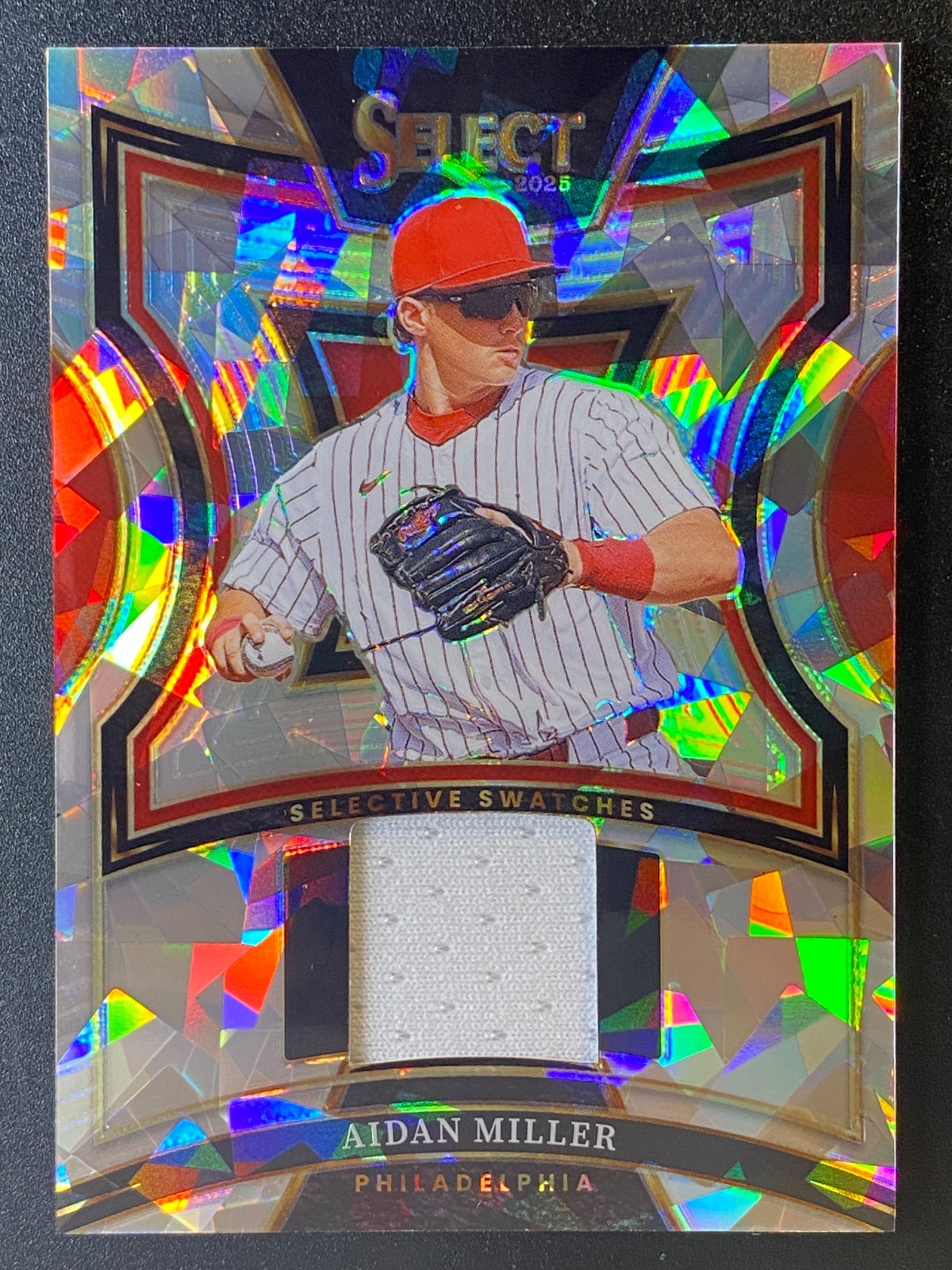 2025 Panini Select Selective Swatches Aidan Miller #SS-AM Ice Prizm (MEM, RC)