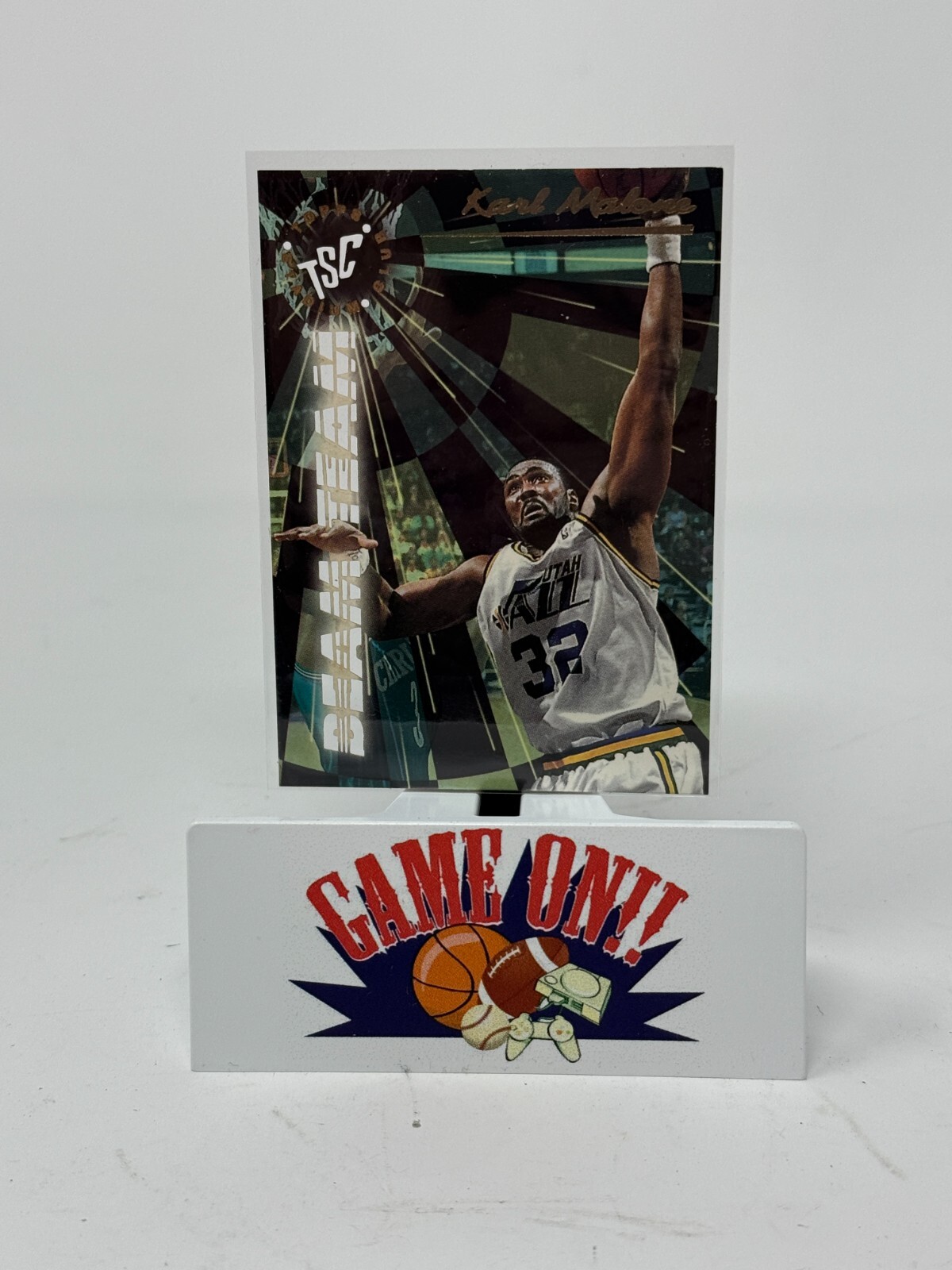 1995-96 TSC Basketball Karl Malone Beam Team Die-Cut Card #BT-8