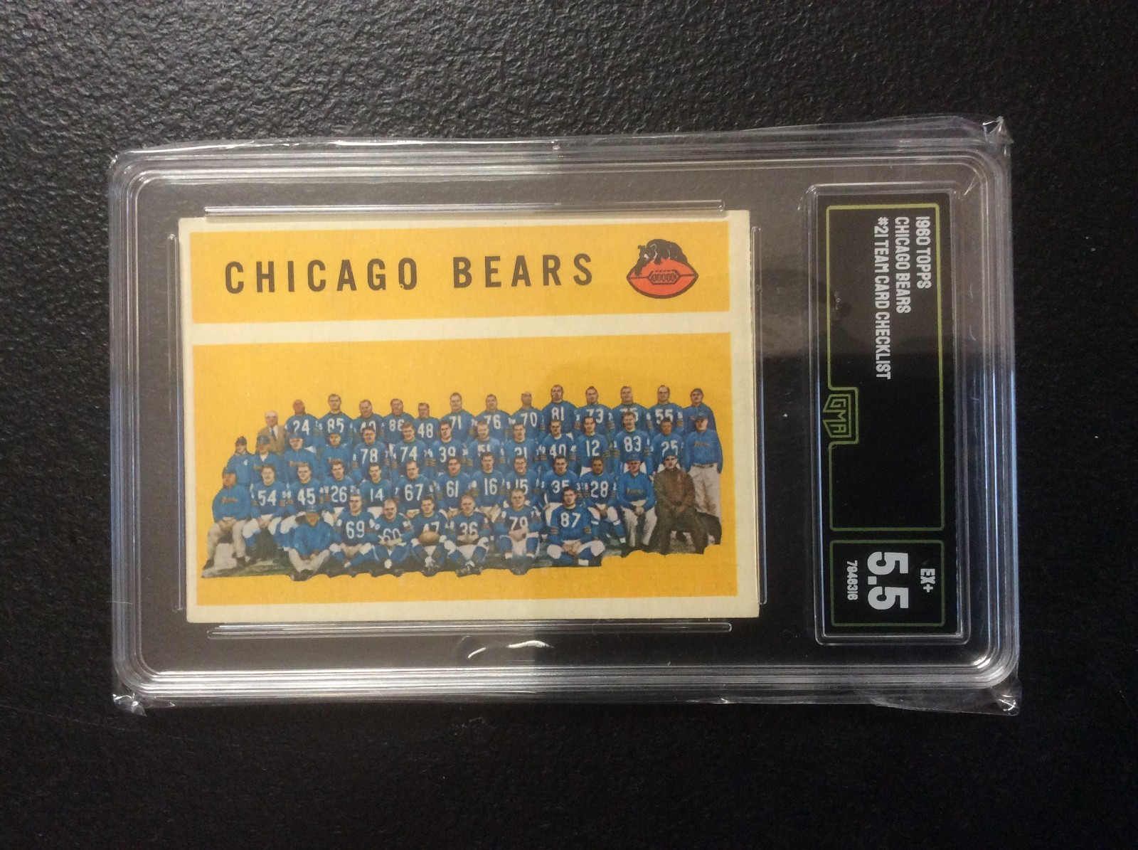 VINTAGE 1960 TOPPS CHICAGO BEARS TEAM CARD/CHECKLIST #21 – GRADED (5.5) EXCELL+