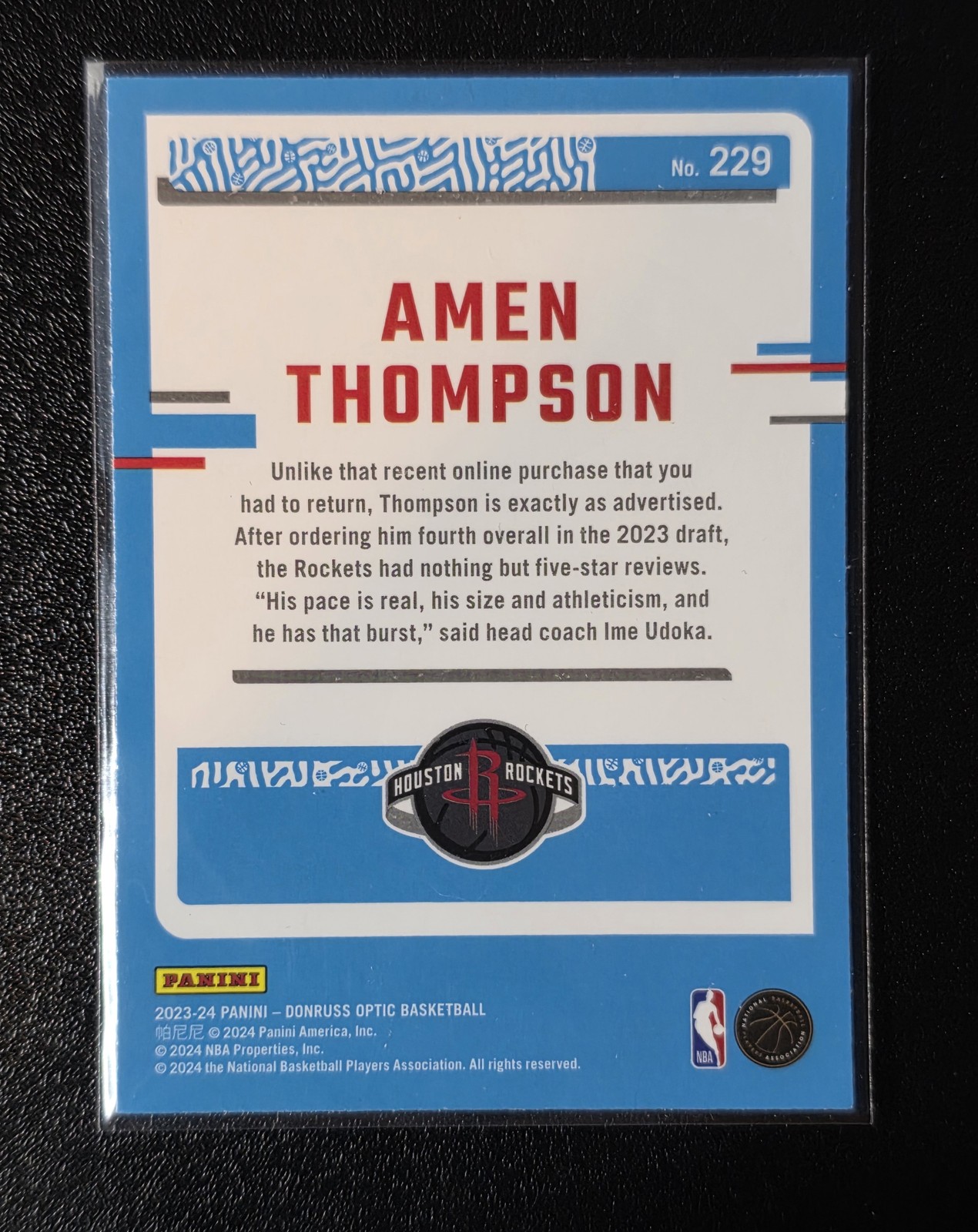 2023-24 Donruss Optic #229 Amen Thompson