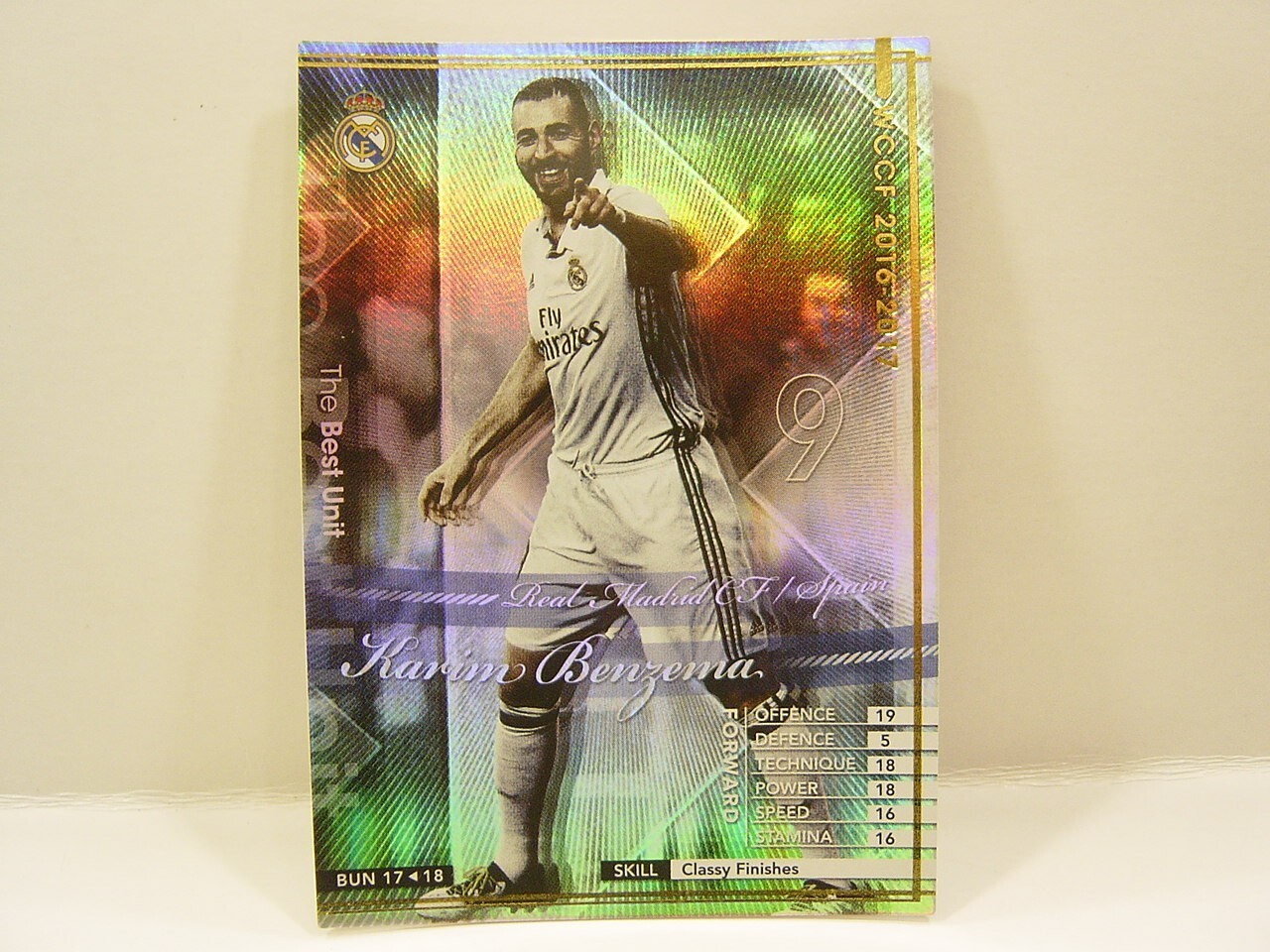 Panini WCCF 2016-17 BUN Karim Benzema 1987 France　No.9 Real Madrid CF Best Unit