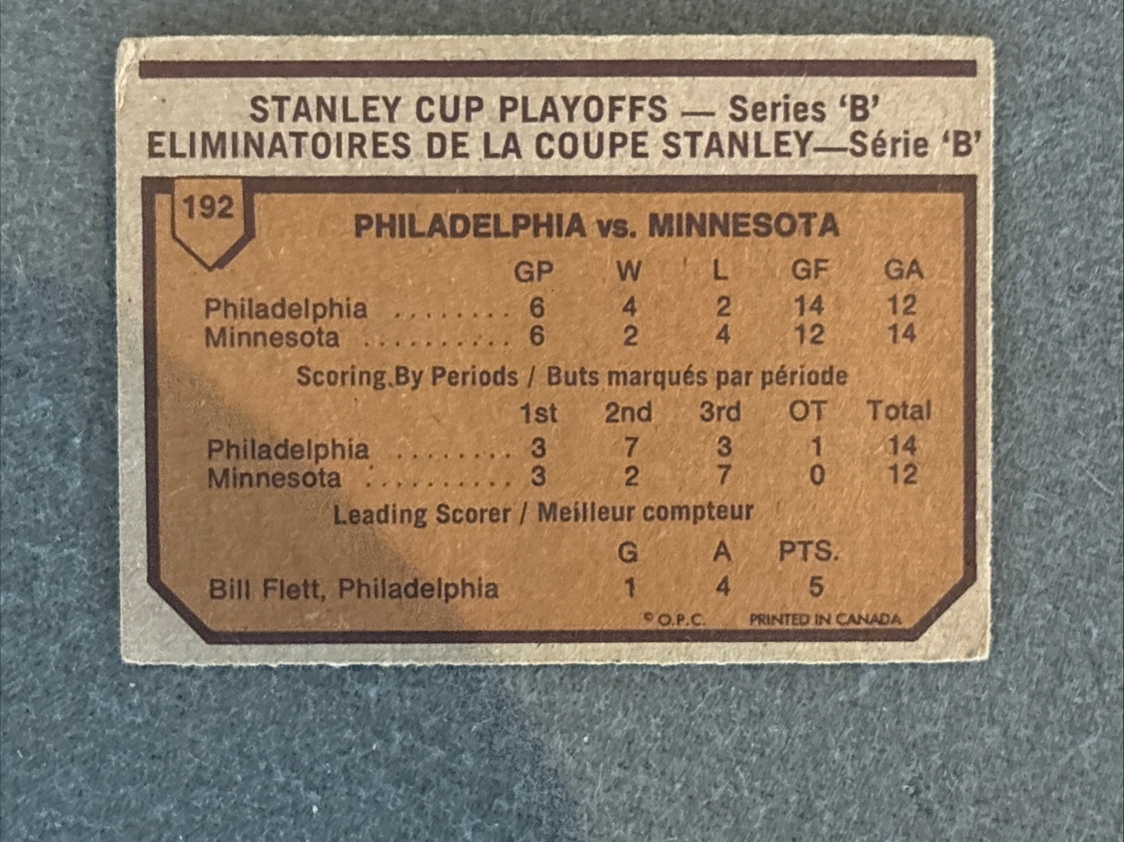 1973-74 O-Pee-Chee OPC #192 Flyers 4 North Stars 2 Playoffs