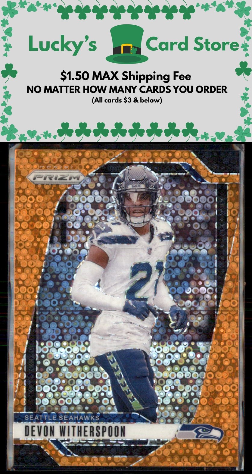 2024 Panini Prizm #263 Devon Witherspoon Orange Disco Prizm