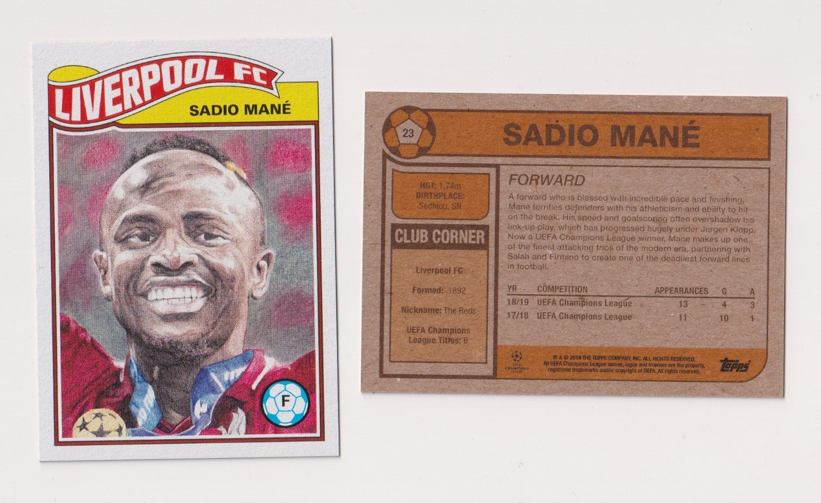 SADIO MANE 2019 Topps Living Set UEFA Champions League #23 (PR 466)