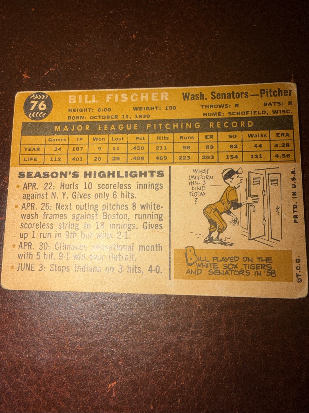 2009 Topps Heritage – 1960 Topps Originals Buybacks Bill Fischer #76