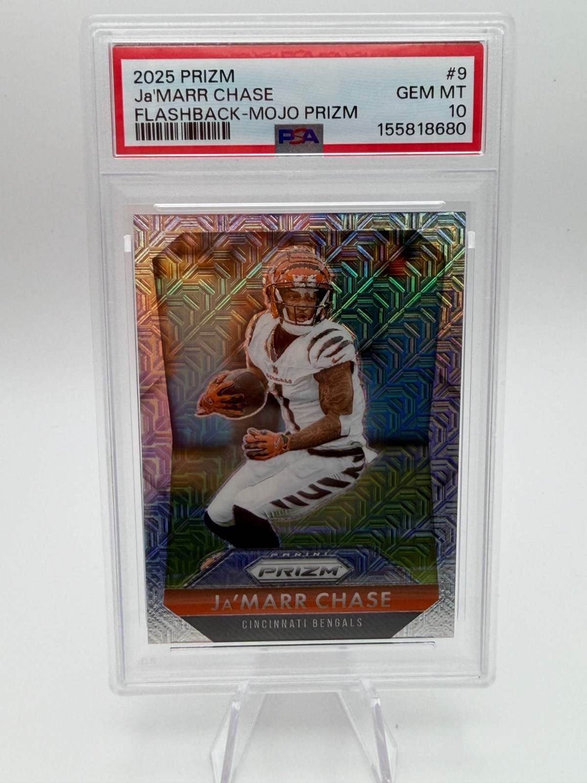 2025 Panini Prizm Ja’Marr Chase Flashback Mojo Prim #’d 23/25 PSA 10 POP 1 !!!!!