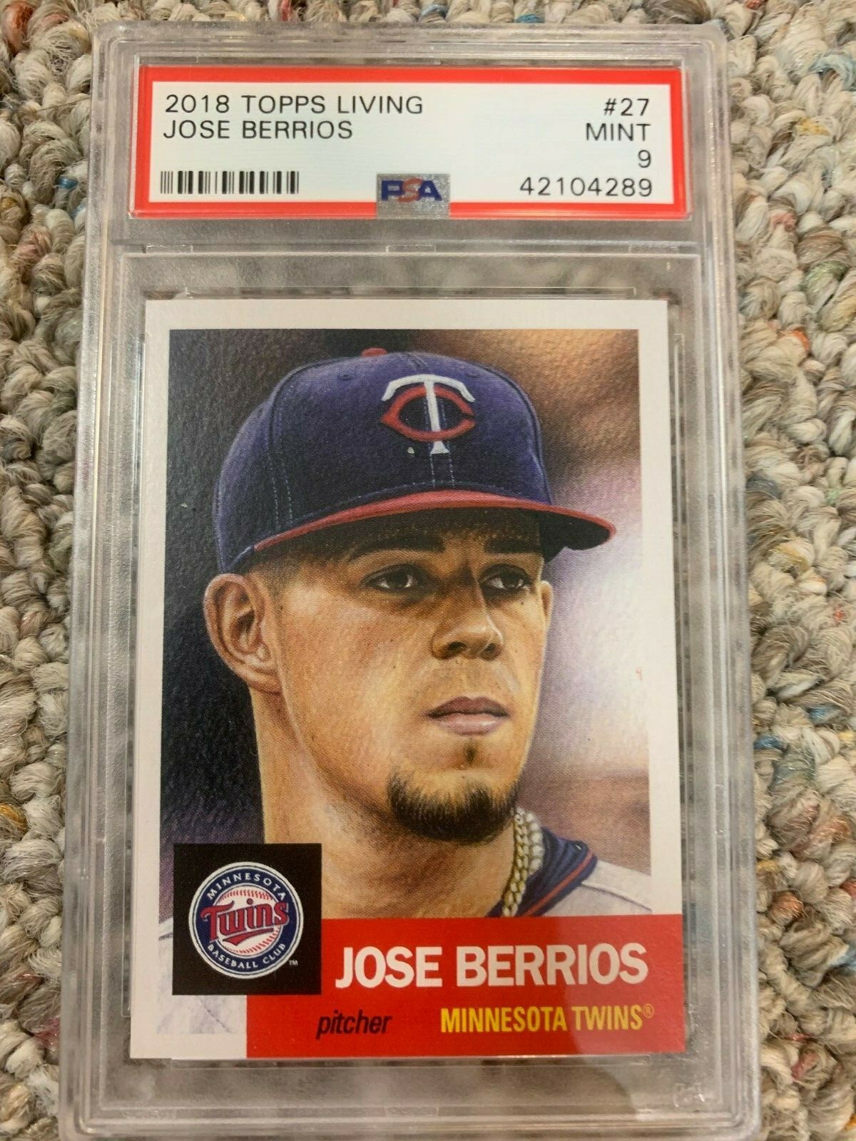 2018 Topps Living Set Online Exclusive Base #27 Jose Berrios Twins PSA 9 Mint