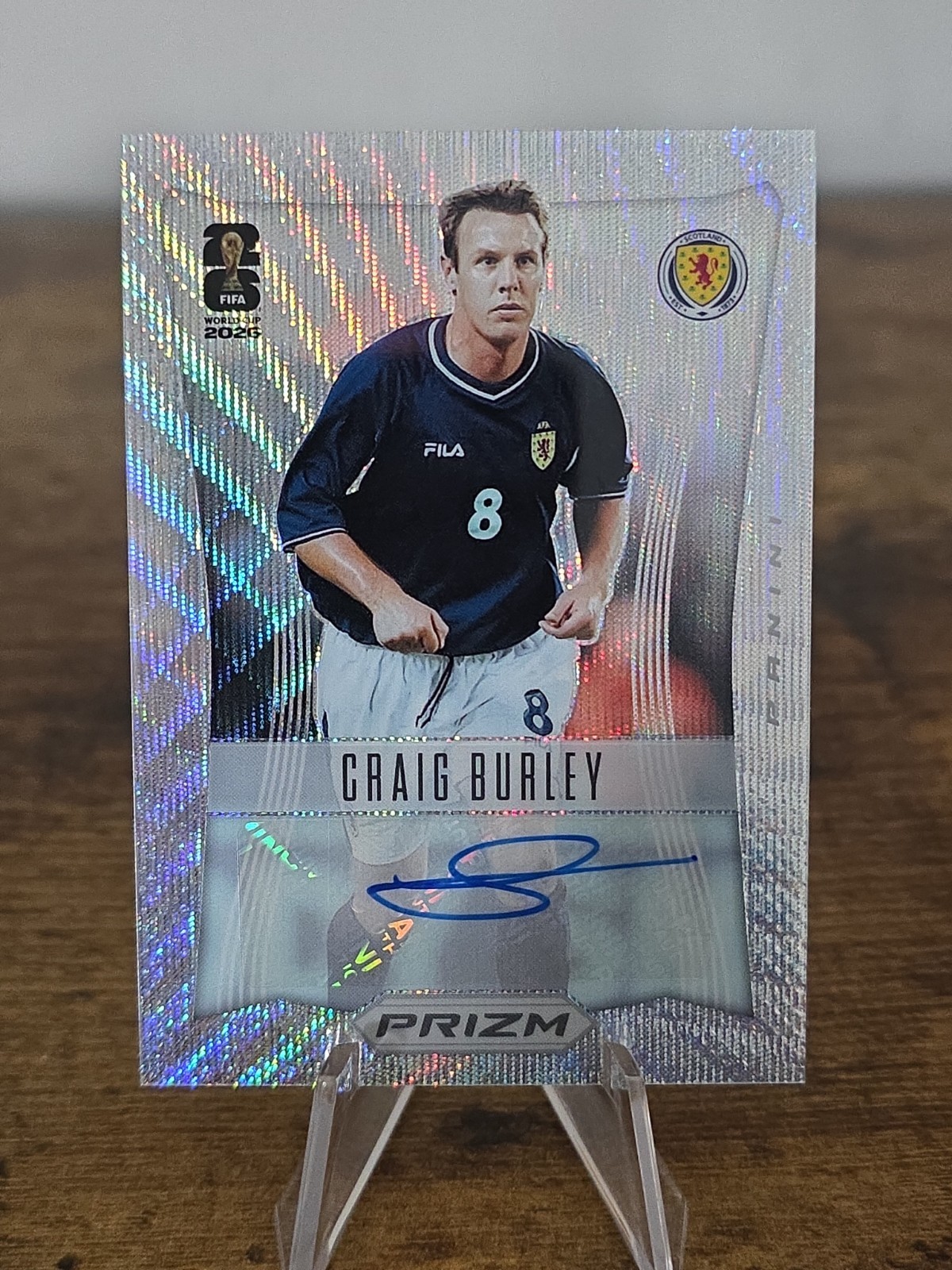 2026 Panini Prizm FIFA World Cup Craig Burley Wave Throwback Auto Scotland 12-CB