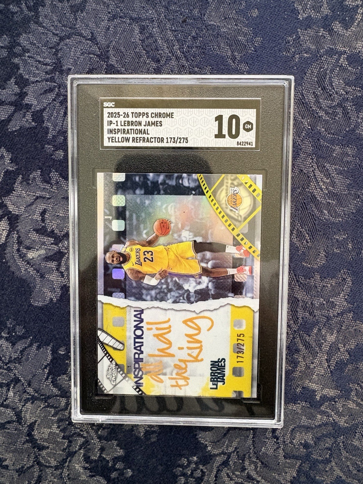 LEBRON JAMES SGC 10 2025-26 Topps Chrome Yellow Inspirational Card 173/275 SP