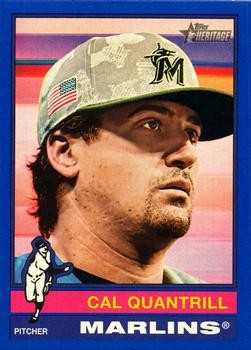 Cal Quantrill 2025 Topps Heritage #501 Miami Marlins Dark Blue Border