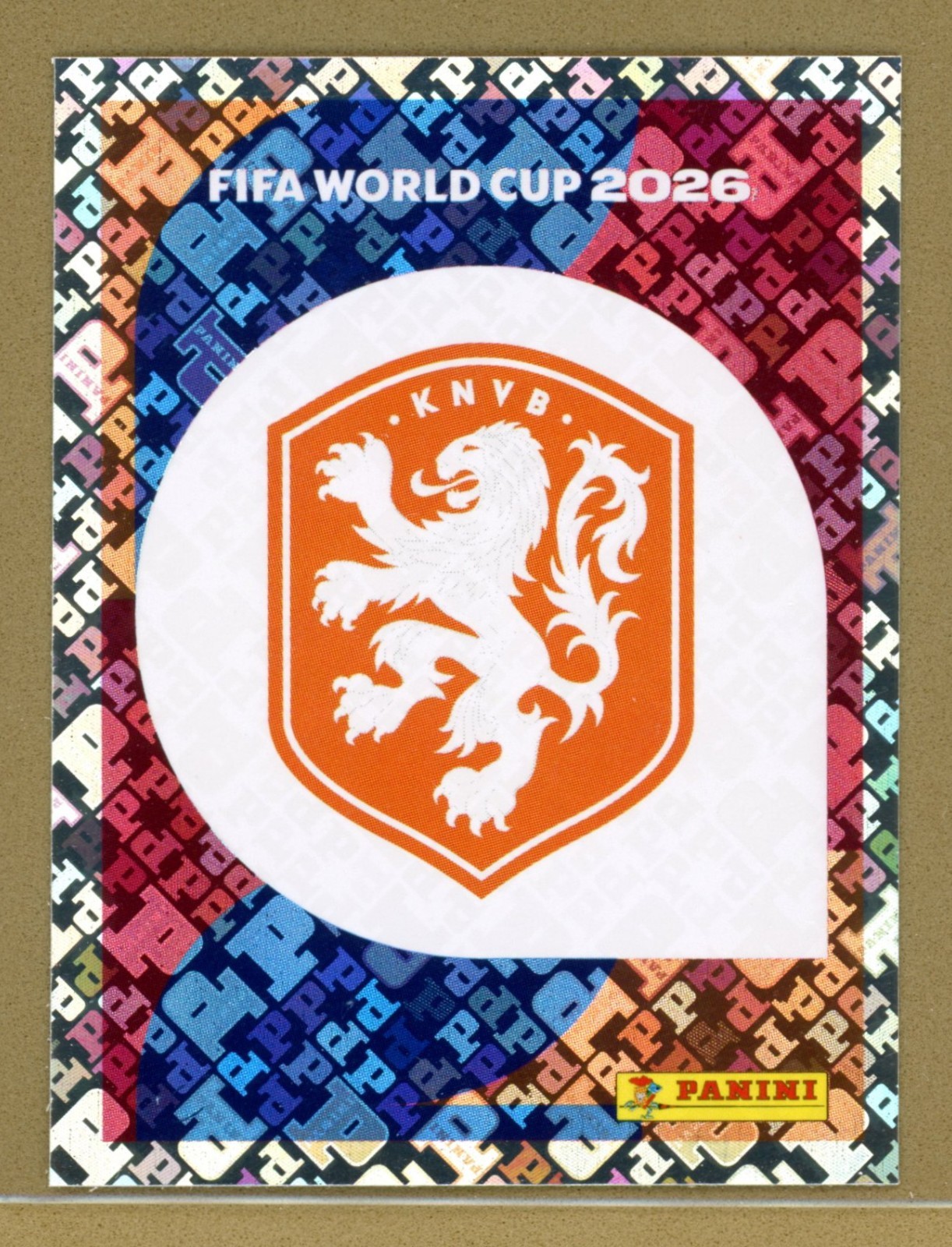 2026 Panini World Cup Online Exclusive Gold Crumple Netherlands Badge NED 1