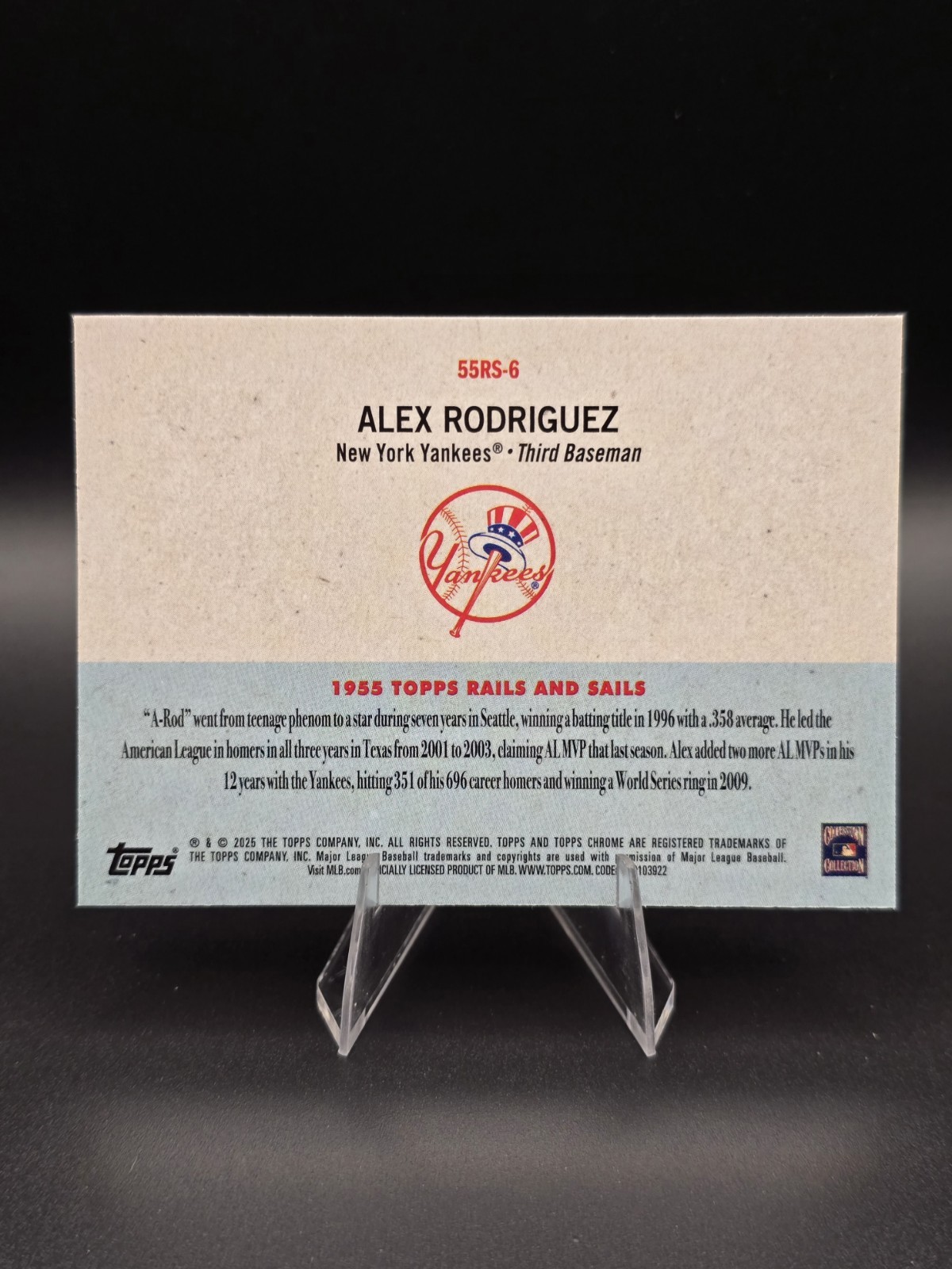 2025 Topps Platinum Anniversary Rails and Grails Alex Rodriguez