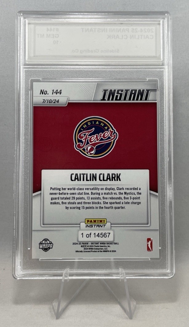 Caitlin Clark Rookie Set Graded Gem Mint 10 Panini Instant & Rookie of the Year